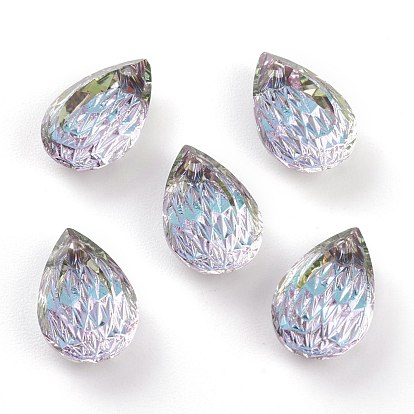 Colgantes de diamantes de imitación de vidrio en relieve, lágrima, facetados