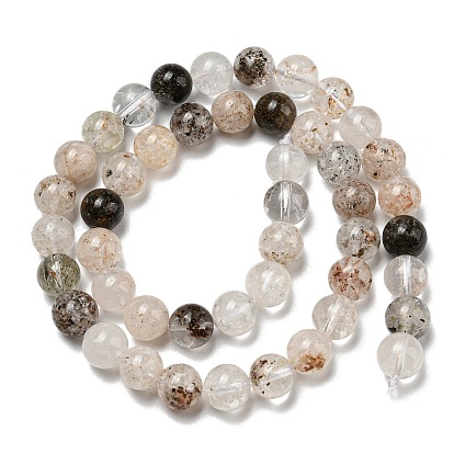 Naturelles lodolite quartz brins de perles, ronde