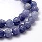 Natural White Jade Imitation Aquamarine Beads Strands, Round, Dyed, Medium Purple