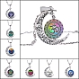Moon with Sun Glass Pendant Necklace, Om Aum Ohm Yoga Theme Alloy Jewelry for Women
