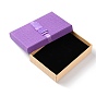 Cardboard Jewelry Set Boxes, Covered with Ribbon Bowknot and Paper, for Necklaces, Rings, Earrings, Rectangle