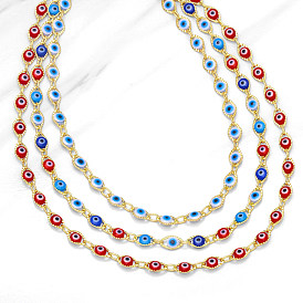 Rainbow Sweet Devil Eye Necklace: Hip Hop Design Collarbone Chain NKB078