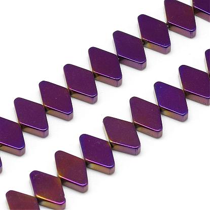 Electroplate Non-magnetic Synthetic Hematite Bead Strands, Rhombus