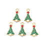 Acumular colgantes de esmalte de la aleación de chapado, sin cadmio y níque y plomo, la luz de oro, árbol de navidad con estrella