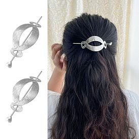 Alloy Hair Sticks, Hollow Hair Ponytail Holder, for DIY Hair Stick Accessories, Oval