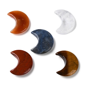 Natural Mixed Gemstone Moon Palm Stones, Crystal Pocket Stone for Reiki Balancing Meditation Home Decoration