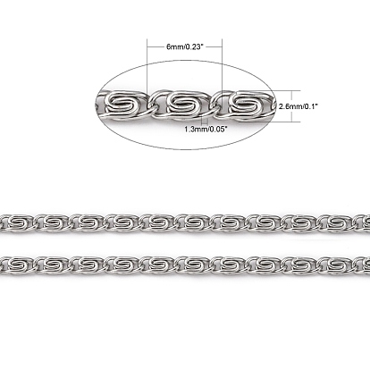 304 Stainless Steel Lumachina Chains, with Spool, Unwelded