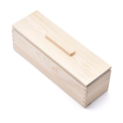 Juegos de moldes de jabón de madera de pino rectangular, con molde de silicona, caja de madera y tapa, herramienta de fabricación de moldes de jabón de pan hecho a mano diy