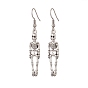 Skeleton Tibetan Style Alloy Dangle Earrings, 304 Stainless Steel Jewelry for Women