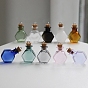 Bouteilles en verre hexagonales miniatures, avec bouchons en liège, bouteilles de vœux vides, pour accessoires de maison de poupée, fabrication de bijoux