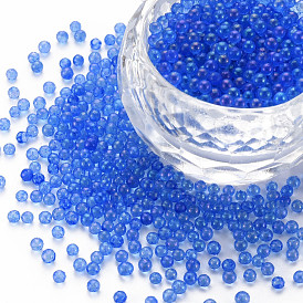 DIY Nail Art Decoration Mini Glass Beads, Tiny Caviar Nail Beads, AB Color Plated, Round