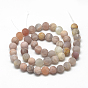 Natural Sunstone Beads Strands, Frosted, Round