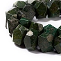 Natural Green Granite Beads Strands, Faceted, Polygon
