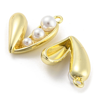 Aleación con colgantes de perlas de imitación de plástico abs., encanto del corazón