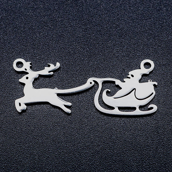 201 Stainless Steel Pendants, Christmas Reindeer and Santa Claus