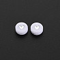 Perles acryliques plaquées, métal enlacée, plat et circulaire avec coeur
