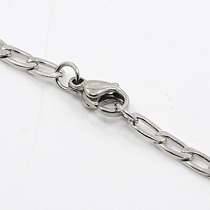 Collar de cadena de frenar para los hombres, 304 collares de acero inoxidable, con cierre de langosta, 23.2 pulgada (59 cm)