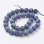 Natural Lapis Lazuli Beads Strands, Frosted, Round
