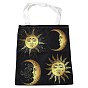 Canvas Tote Bags, Reusable Polycotton Canvas Bags, for Shopping, Crafts, Gifts, Sun/Moon/Hamsa Hand/Skull