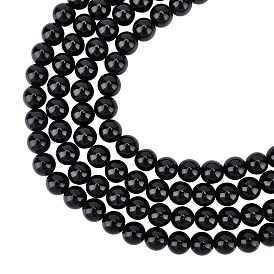Brins de perles d'obsidienne naturelle arricraft, ronde