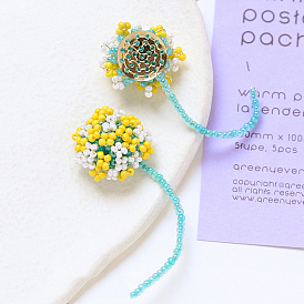 Cabochons en perles de verre, avec les accessoires en alliage de tonalité d'or, fleur