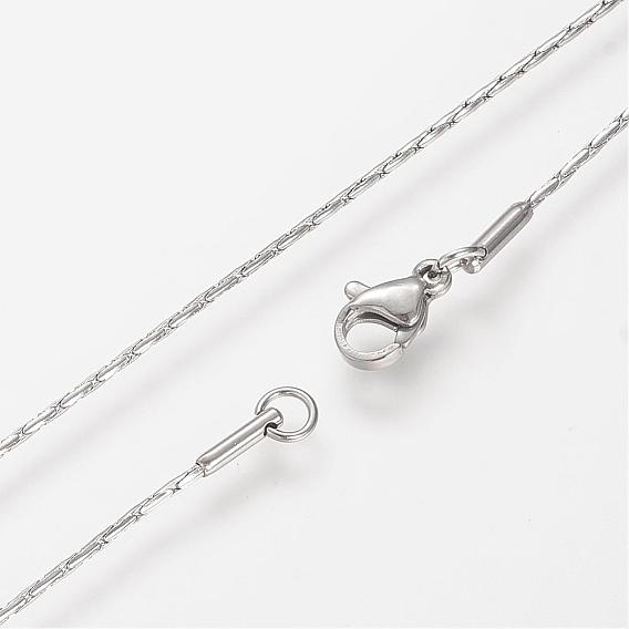304 collares de acero inoxidable, cadenas Coreana, con broches de langosta