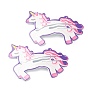 Baking Painted Iron Snap Hair Clips, for Children's Day, Unicorn