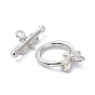 Rack Plating Brass Toggle Clasps, Long-Lasting Plated, Ring with Dragonfly, Cadmium Free & Lead Free