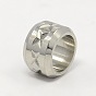 Colonne grand trou en acier inoxydable en forme de X sculptés perles, 11x7mm, Trou: 8mm