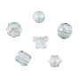 Perlas de vidrio transparentes, color de ab, facetados, formas mixtas