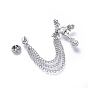 Men's Alloy Brooch Lapel Pin, with Crystal Rhinestone, for Career Suit Tuxedo of Shirts Tie Hat Scarf, Cross