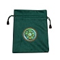 Tarot Card Storage Bag, Velvet Tarot Drawstring Bags, for Witchcraft Wiccan Altar Supplies, Rectangle with Star/Moon/Wheel of Life/Flower Pattern