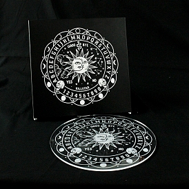 Round Acrylic Pendulum Boards, Talking Board, Spirit Board, Sun Moon Eclipse & Skull Pattern