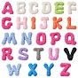 26Pcs 26 Styles Opaque Resin 26 Letter Cabochons, Rose Flower Letter A~Z