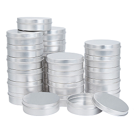 Boîtes de conserve rondes en aluminium, pot en aluminium, conteneurs de stockage pour cosmétiques, bougies, des sucreries, avec couvercle coulissant