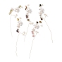 ABS Imitation Pearl Flower Ornament, Natural Stone Seed Beads Display Decoration, Golden