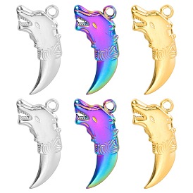 201 Stainless Steel Pendants, Wolf Scabbard Charm