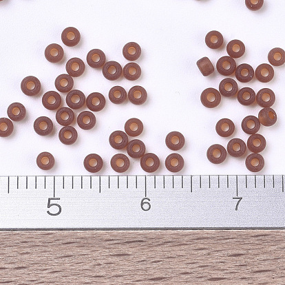 MIYUKI Round Rocailles Beads, Japanese Seed Beads, Matte Transparent Color