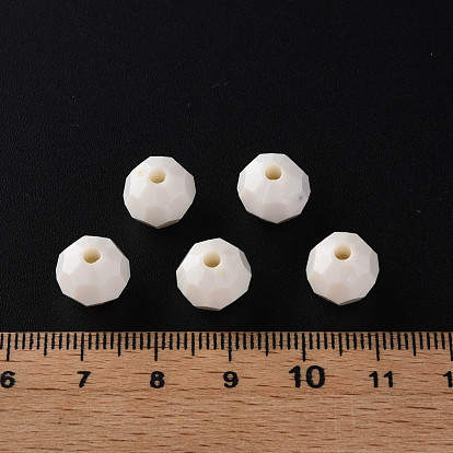 Perles acryliques opaques, facette, teint, ronde