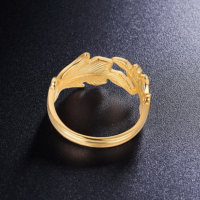 Shegrace impresionantes 925 anillos de plata esterlina en el puño, anillos abiertos, con hojas, 18 mm