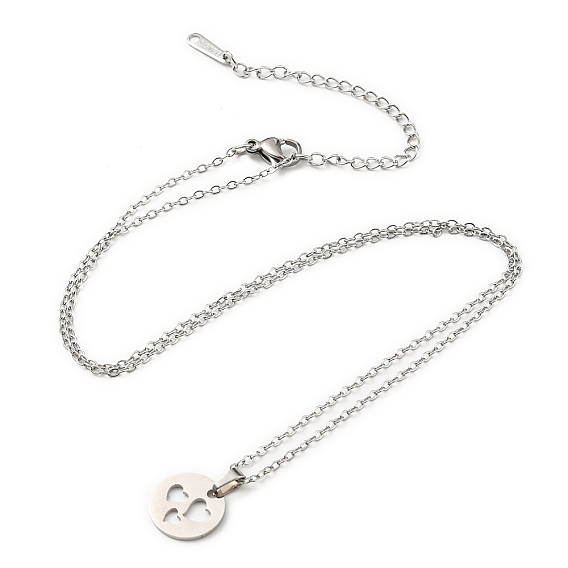 201 ожерелье с подвеской в форме сердца из нержавеющей стали и кабельными цепочками