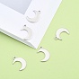 Crescent Moon Stainless Steel Charms Pendants, 15.5x10.5x1mm, Hole: 1mm