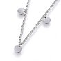 304 Stainless Steel Charms Necklaces, with Lobster Clasp, Flat Round