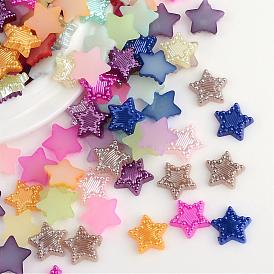 ABS Plastic Imitation Pearl Cabochons, Star