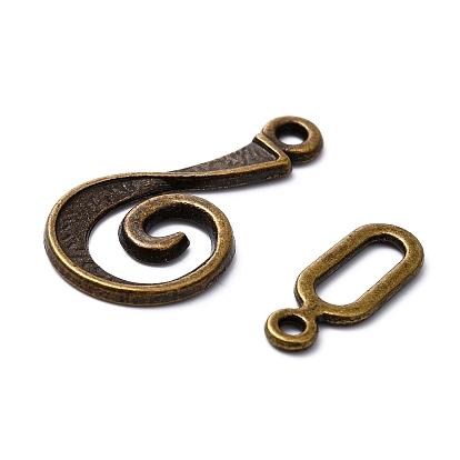 Крючки для крючков из тибетского сплава, для изготовления кожаных браслетов, без свинца и без кадмия, вихревые, вихрь: 26x13 мм, бар: 16.5 mm, отверстие : 3.5 мм