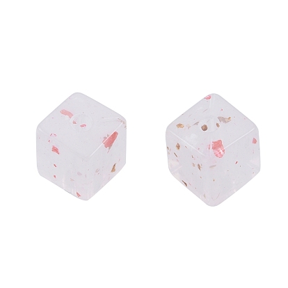 Marbled Stone Style Opaque Acrylic Beads, Cube