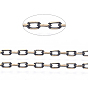 Cadenas de cable de latón de electroforesis, cadenas de corte de diamante, soldada, facetados, con carrete, oval, sin cadmio y níque y plomo