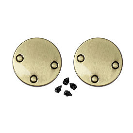 Alloy Label Tags, with Holes and Iron Screws, for DIY Jeans, Bags, Shoes, Hat Accessories, Flat Round