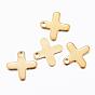 Ion Plating(IP) 304 Stainless Steel Tiny Cross Charms, Greek Cross
