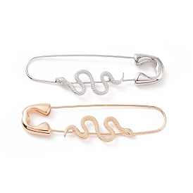 Alloy Safety Pin with Snake Hoop Earrings for Women